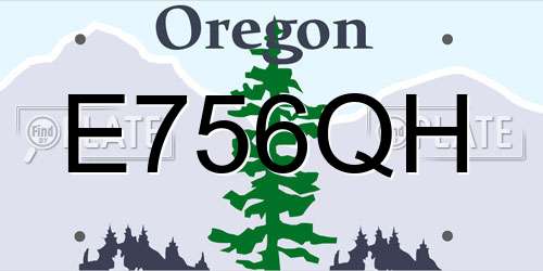 E756QH Oregon License Plate