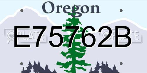 E75762B Oregon License Plate