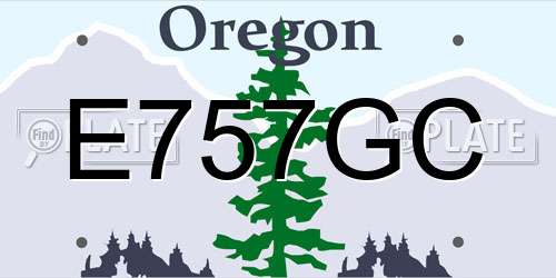 E757GC Oregon License Plate