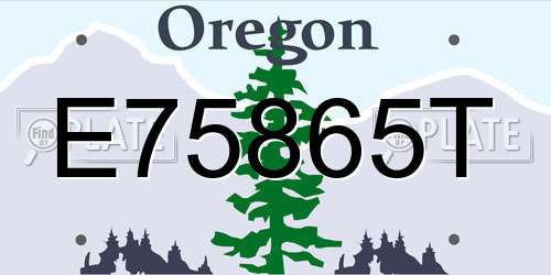 E75865T Oregon License Plate