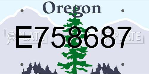 E758687 Oregon License Plate