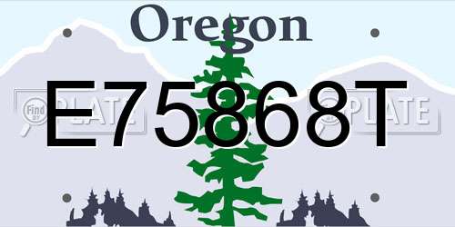 E75868T Oregon License Plate