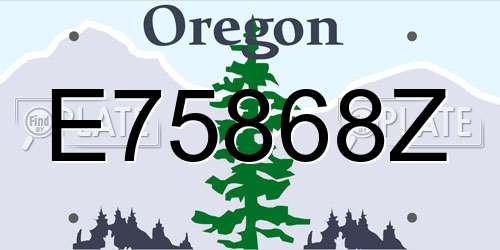 E75868Z Oregon License Plate