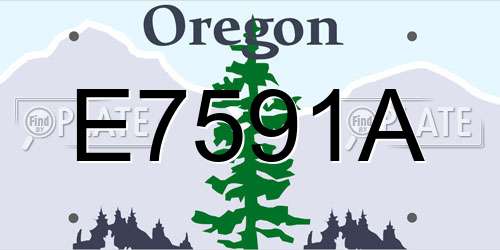 E7591A Oregon License Plate