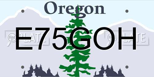 E75GOH Oregon License Plate