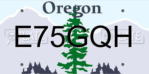 E75GQH Oregon License Plate