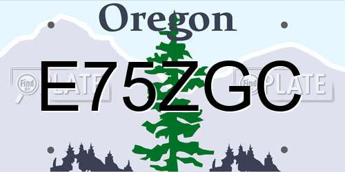 E75ZGC Oregon License Plate