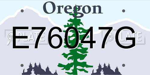 E76047G Oregon License Plate