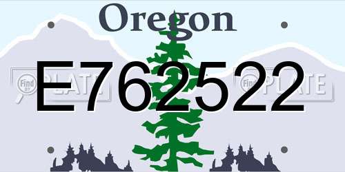 E762522 Oregon License Plate