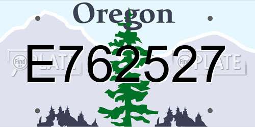 E762527 Oregon License Plate