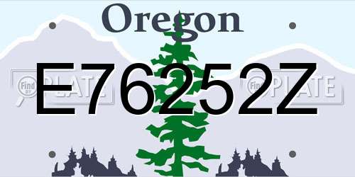 E76252Z Oregon License Plate