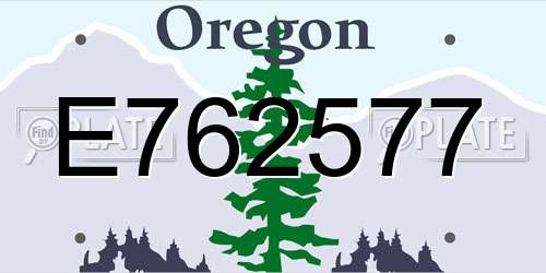E762577 Oregon License Plate