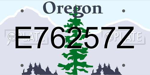 E76257Z Oregon License Plate