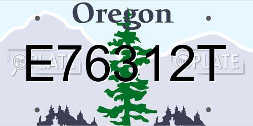 E76312T Oregon License Plate