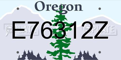 E76312Z Oregon License Plate