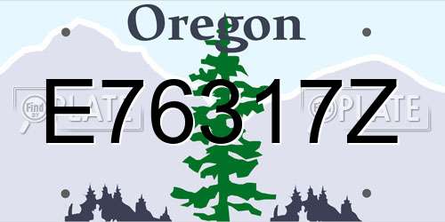 E76317Z Oregon License Plate