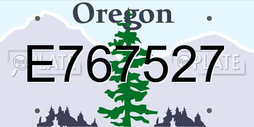 E767527 Oregon License Plate