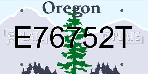 E76752T Oregon License Plate