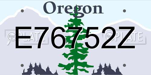 E76752Z Oregon License Plate