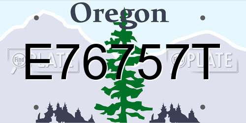 E76757T Oregon License Plate
