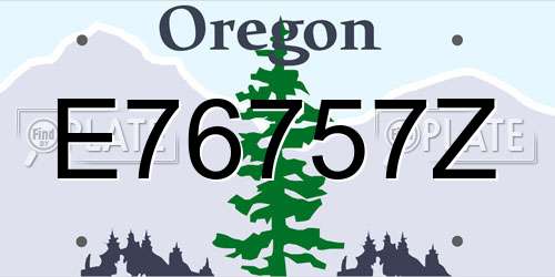 E76757Z Oregon License Plate