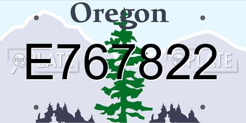 E767822 Oregon License Plate
