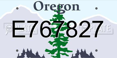 E767827 Oregon License Plate