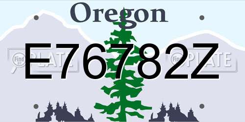 E76782Z Oregon License Plate