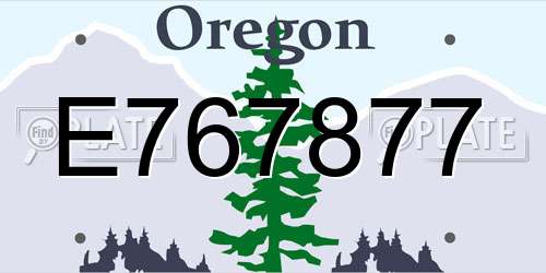 E767877 Oregon License Plate