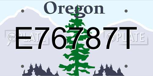 E76787T Oregon License Plate