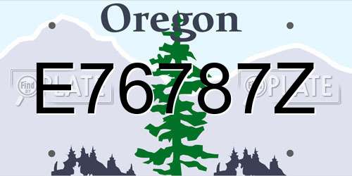 E76787Z Oregon License Plate