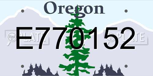 E770152 Oregon License Plate