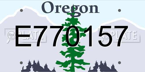 E770157 Oregon License Plate