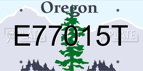 E77015T Oregon License Plate