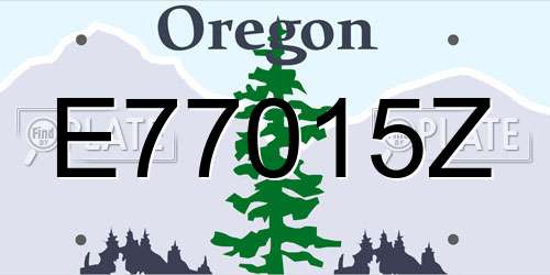 E77015Z Oregon License Plate