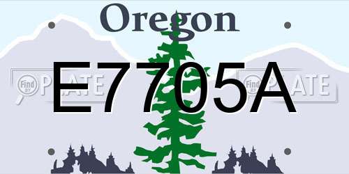 E7705A Oregon License Plate