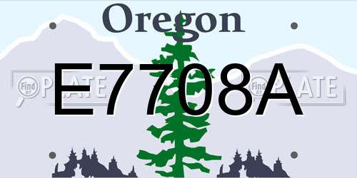 E7708A Oregon License Plate