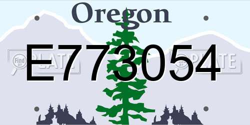 E773054 Oregon License Plate