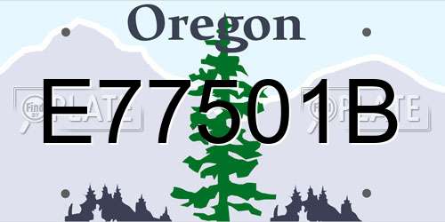 E77501B Oregon License Plate