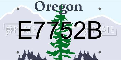 E7752B Oregon License Plate