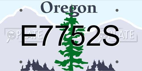 E7752S Oregon License Plate