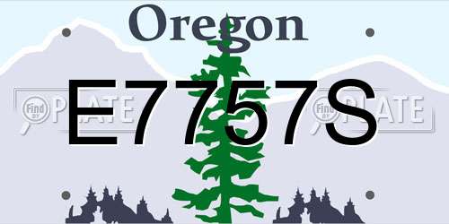 E7757S Oregon License Plate