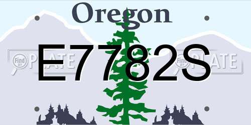 E7782S Oregon License Plate