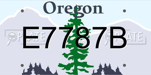 E7787B Oregon License Plate