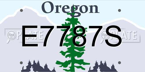 E7787S Oregon License Plate