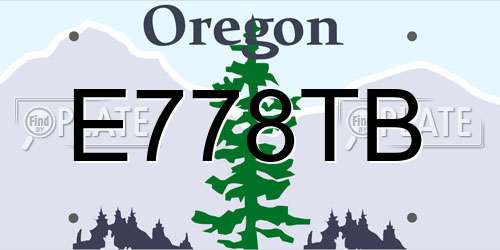 E778TB Oregon License Plate