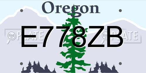 E778ZB Oregon License Plate