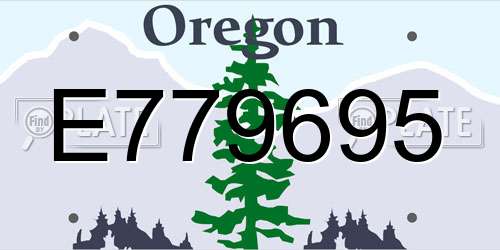 E779695 Oregon License Plate