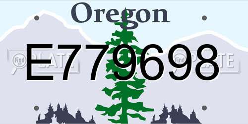 E779698 Oregon License Plate