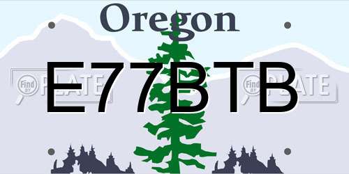 E77BTB Oregon License Plate
